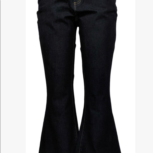 G.I.L.I Dark Wash Super Flare Denim Stretch Jeans Size 0 NWOT - Picture 5 of 13